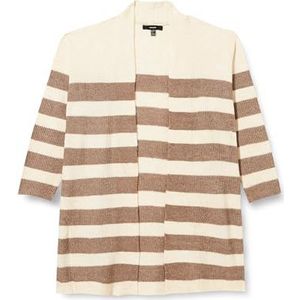 VERO MODA CURVE VMCPHILINE LS Open Cardigan GA Boo, Berken/Stripes:w. Brown Lentil, S Grote maten