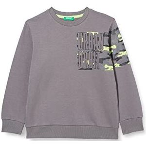United Colors of Benetton Sweatshirt met lange mouwen en ronde hals voor kinderen, Grijs 01 V, 130 cm