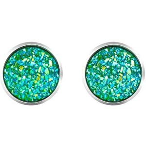 Dames ronde oorbellen groene diamant ingelegd met zirconia nieuwe trend high-end temperament niche oorbellen