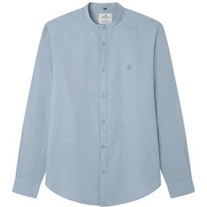 SPRINGFIELD Daily Refresh Structuur Mao Herenhemd, Hemelsblauw, S