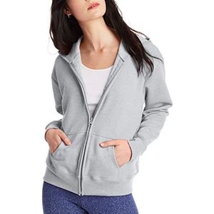 Hanes Ecosmart herentrui, fleece, volledige rits, capuchon, sweatshirt., Licht staal, L