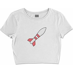 Bona Basics, Digitale print, basic T-shirt voor dames, 100% katoen, wit, casual, bovenstuk voor dames, maat: S, Wit, S courte