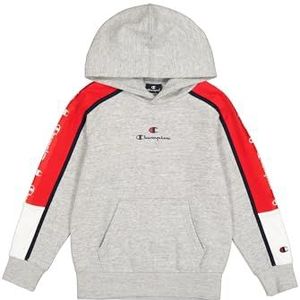 Champion Sweatshirt met capuchon voor kinderen en jongens, Grijs Melange/Vermiglione (Noxm/Crd/Nny), 5-6 jaar