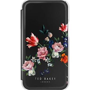 Ted Baker Spiegelhoesje voor iPhone 12 Pro Max (2020) 6.7 Inch Compatibel met MagSafe Draadloos Opladen - Sandelhout/Zwart Zilver