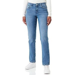 VERO MODA Vrouwelijke straight-fit VMLANEY jeans met gemiddelde taille, blauw (medium blue denim), 31W / 32L