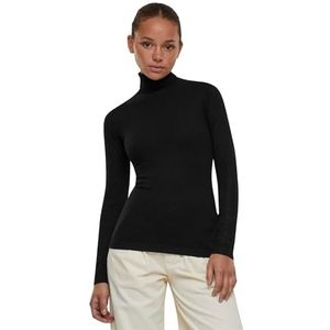 Urban Classics Dames Sweatshirt Dames Gebreide Turtleneck Sweater Zwart M, zwart, M