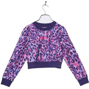 Replay Sweatshirt voor meisjes, kort gesneden, 010 Animalier Lilac/Roze, 6 Jaren