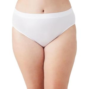 Wacoal Women's B-Smooth Hi Cut Panty Brief Panty, White, Large