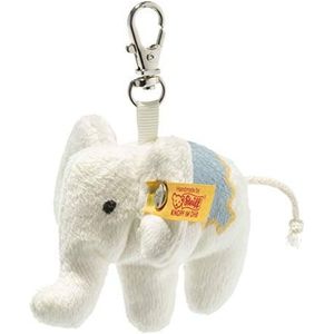 Hanger olifant - 7 cm - sleutelhanger - zacht - wit (901317)