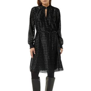 comma - Korte Jurk - Zwart - Transparant Effect - Glittergaren