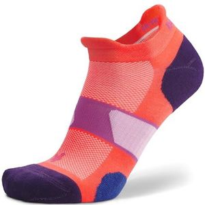 Balega Ultraglide No Show Sokken voor dames, Sunset Chevron Oranje/Avond Rood, S