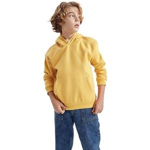 DeFacto Sweatshirt met capuchon voor jongens, geel, 7-8 Jaar