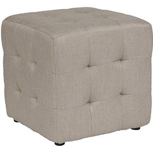 Flash Furniture Avendale Tufted Upholstered Ottoman Pouf in Beige Fabric-P modern 16""D x 16""W x 15.75""H Beige stof