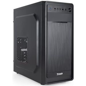 TOOQ TQC-5701U3C-B ATX Halve Tower: Elegant en ruim, met USB 3.0-poorten voor snelle overdrachten en goede ventilatie. Ideaal voor gamers en kantoren, componenten.