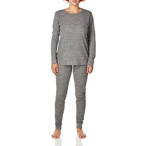 Fruit of the Loom Dames Micro Wafel Thermische Set Pyjama, Rook Heather, M