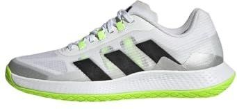 adidas Heren Forcebounce Volleyball Shoes, Cloud White/Core Black/Lucid Lemon, 40 2/3 EU