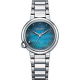 Citizen Analoog Eco-Drive horloge voor dames, met roestvrijstalen armband, blauw, armband