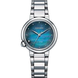 Citizen Analoog Eco-Drive horloge voor dames, met roestvrijstalen armband, blauw, armband