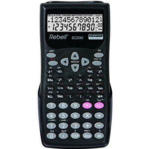 Rebell RE-SC2040 SW Wetenschappelijke rekenmachine met 240 wiskundige functies en 2-regelig display, zwart