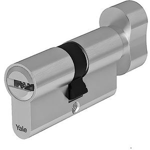 Yale Europese cilinder voor de hoogste veiligheid met knop voor YC204KD305005N1 vernikkeld, 30/50 mm, 5 sleutels met snake piste, 14 pin