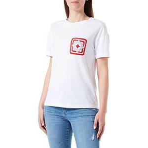 Springfield T-shirt met gehaakte tas, Wit, M
