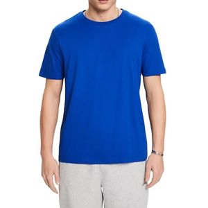 ESPRIT Ronde hals T-shirt van puur katoen, 410/helder blauw., M