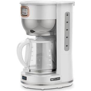 Muse MS-220W Filter-koffiezetapparaat | 1,4L | Glazen kan | Analoge warmhouding | 10 kopjes