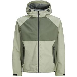 JACK&JONES JCOTHREAD Light Jacket All-weather jas, Desert Sage/Detail:Agave Green Blocking, S, Desert Sage/Detail: agave Green Blocking, S