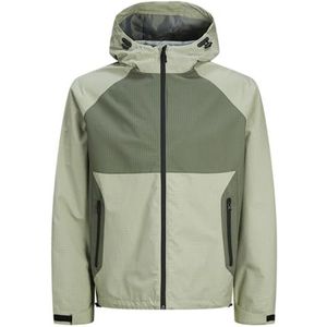 JACK&JONES JCOTHREAD Light Jacket All-weather jas, Desert Sage/Detail:Agave Green Blocking, S, Desert Sage/Detail: agave Green Blocking, S