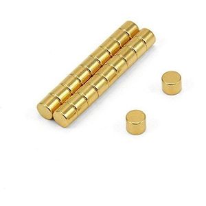 Magneet Expert® 5mm dia x 4mm dik N35 Neodymium magneet - 0.66kg Pull (Gold Plated) (Pack van 400)