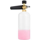 Stone Banks Sneeuw Foam Lance 1/4 ""Quick Release Car Wash Foam Lance Pot, Verstelbare Nozzle Hogedrukreiniger Zeepdispenser Fles (1L)