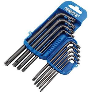 DRAPER TX8 verzonken kop / 9/B TORX sleutelset, blauw, 9-delig