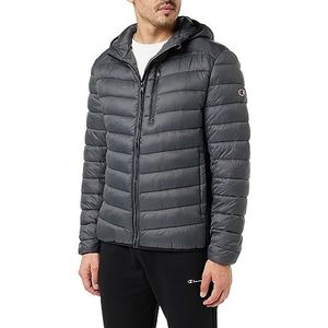 Champion Legacy outdoor hooded light nylon jas voor heren, Grigio Grafite/Nero, L