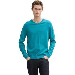 TOM TAILOR heren trui, 37094 - Turquoise Blue Melange, XL