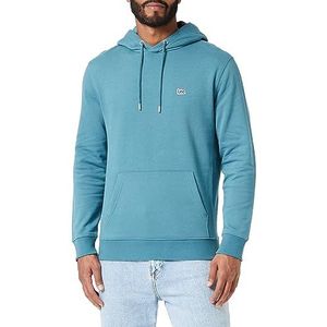 Lee Heren effen hoodie sweatshirt met capuchon, blauw, L