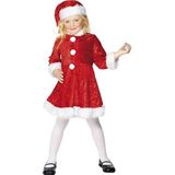 Smiffys, Kindermeisje Miss Santa kostuum, jurk en muts, maat: S, 29181