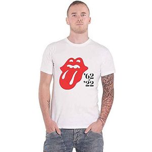 The Rolling Stones Sixty 1962-2022 T-shirt voor heren, officieel T-shirt, wit, Wit, L