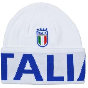 FIGC Skipper hoed jacquard wit met borduurwerk, officieel Italiaans nationaal voetbalproduct, 253101, wit, Wit, Eén maat