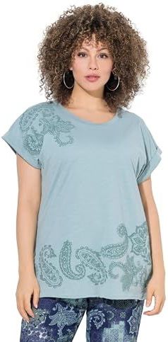 gs1 data protected company 4069787000005 Dori T-shirt voor dames met kleurige puffprint, oversized, Helder mosgroen, 42-44