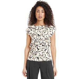 Taifun T-shirt voor dames, Light Cream patroon, 34