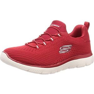 Skechers SUMMITS dames Sneaker, Red Mesh / White Trim, 41 EU