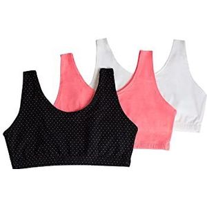 Fruit of the Loom Vrouwen Opgebouwd Tank Stijl Sport BH Mode Kleuren, Pin Dot/Popsicle Roze/Wit, 48