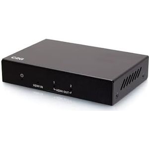 C2G 2-poorts HDMI Distribution Amplifier Splitter - 4K 60Hz - Ideaal voor het schakelen tussen Blu-ray-spelers, gameconsoles, digitale kabel- of satellietboxen en A/V-ontvangers