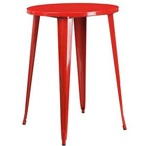 Flash Furniture Ronde tafel voor binnen-buiten, metaal, rood, 101,6 x 77,47 x 12,7 cm