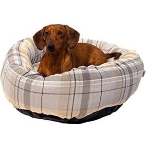 Deense Design Allsorts AB Check Sky Dog/Puppy Verwijderbare Kussen Donut Bed Large