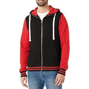 Awdis Tweekleurig sweatshirt met capuchon, zwart, XL, zwart, XL