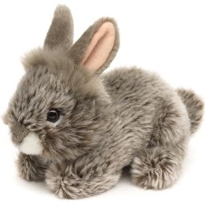 Uni-Toys - Angora-konijn grijs, liggend - 18 cm (lengte) - pluche haas, konijn - pluche dier, knuffeldier
