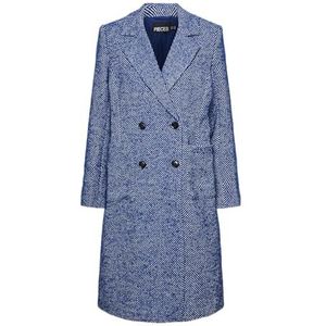 Pcnaya Coat, Dark Blue Denim/Stripes: WHITE, M