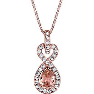 Elli damesketting met hanger oneindigheid 925 zilver Swarovski kristal roze briljant geslepen 45 cm - 0101150516_45