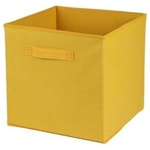 Urban Living Opbergmand/kastmand Square Box - karton/kunststof - 29 liter - geel - 31 x 31 x 31 cm - Vakkenkast manden